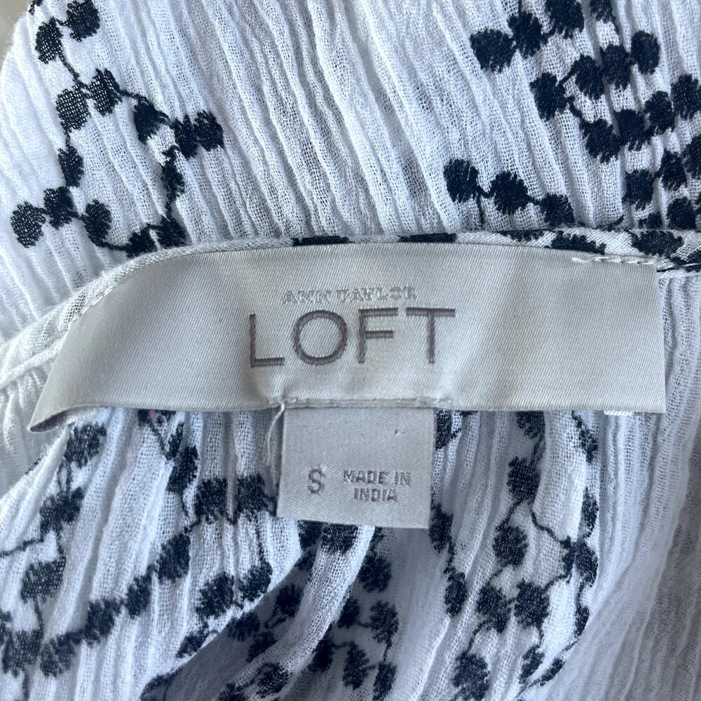 Loft 100% Cotton Gauze Peasant Top Sz S - Picture 4 of 5